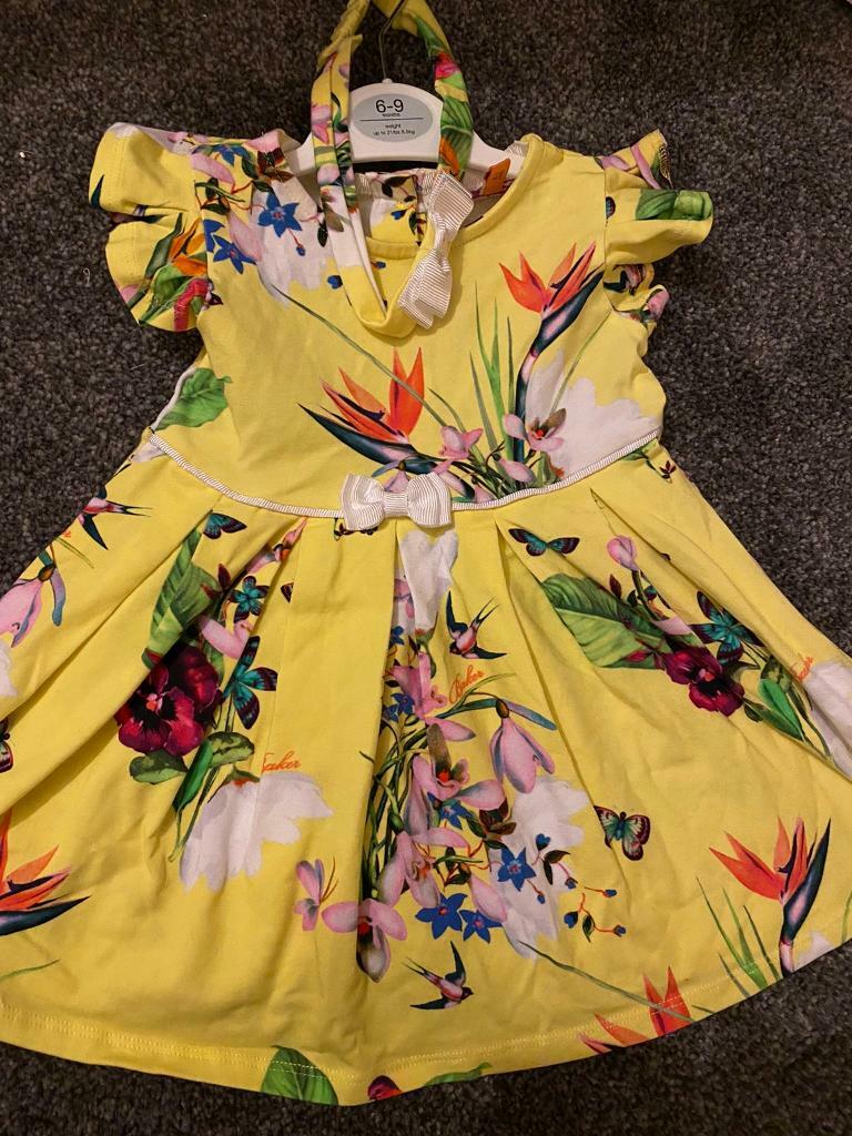 ted baker girls yellow dress